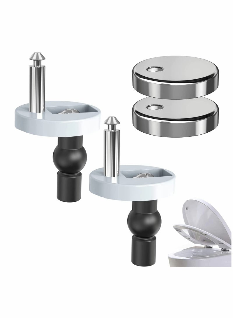 Toilet Seat Hinges Top Fixings,2 Pcs Quick Release Toilet Seat Fixings Universal Toilet Seat Hinge Fittings for WC Toilet Blind Holes - Image 1