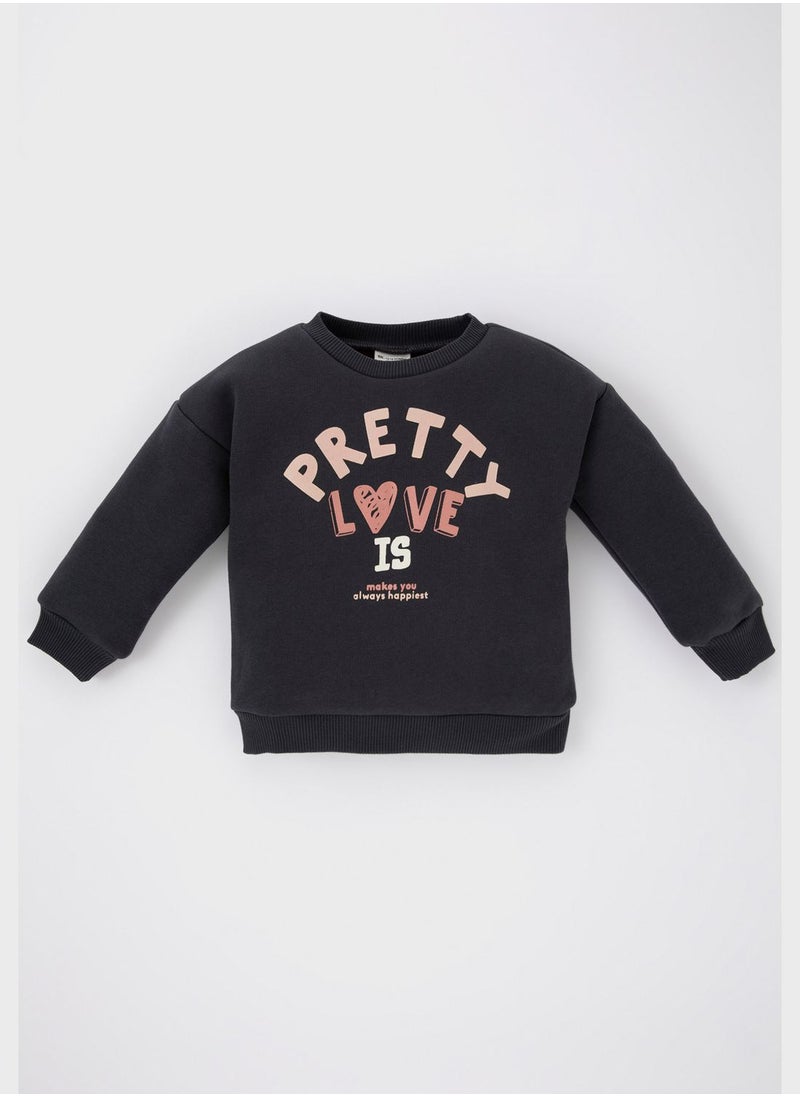 DeFacto - Kids Text Print Sweatshirt - Image 1