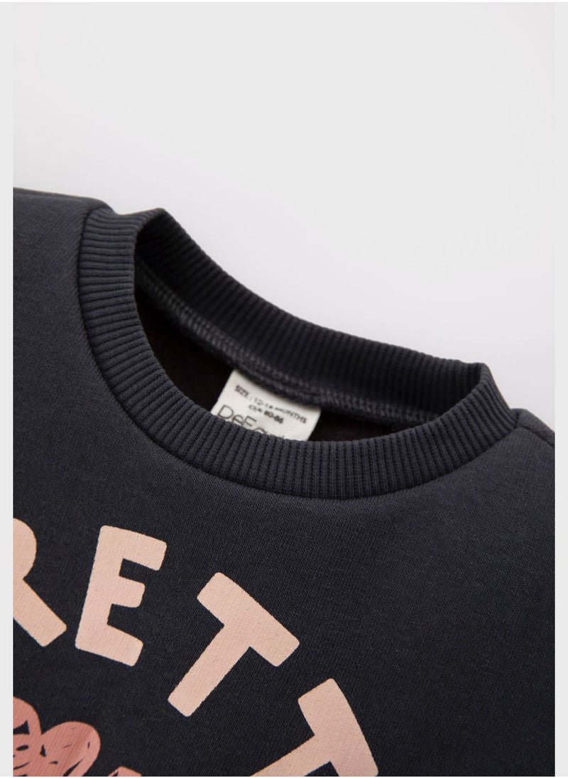 DeFacto - Kids Text Print Sweatshirt - Image 1