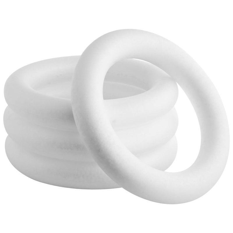 Bright Creations Bright Creations 4 Pack Foam Wreath Forms 10 Inch Rings for Crafts DIY Projects Holiday Decor White  Wreath Form  Floral Foam Round 