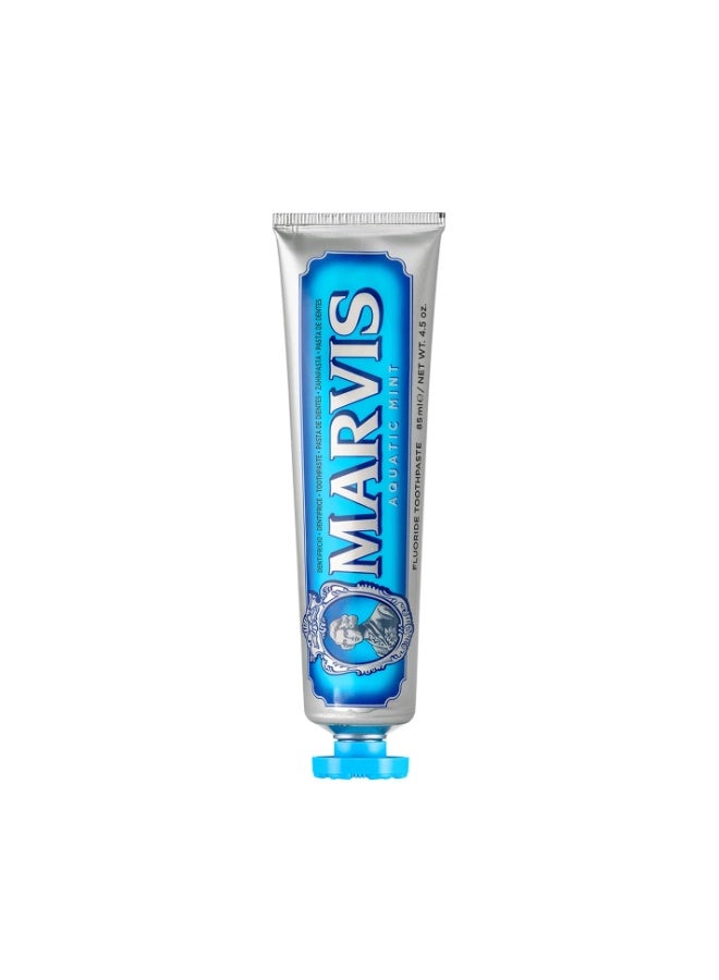MARVIS Aquatic Mint Toothpaste 85 ml — Fluoride & Xylitol, Gentle Enamel-Safe Cleaning, Fresh Breath - Image 2