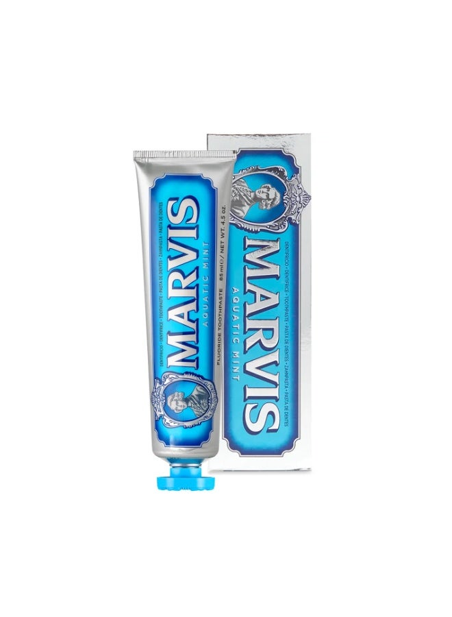 MARVIS Aquatic Mint Toothpaste 85 ml — Fluoride & Xylitol, Gentle Enamel-Safe Cleaning, Fresh Breath - Image 1