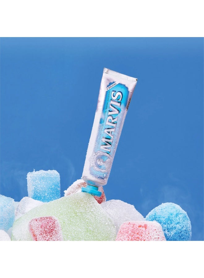 MARVIS Aquatic Mint Toothpaste 85 ml — Fluoride & Xylitol, Gentle Enamel-Safe Cleaning, Fresh Breath - Image 4