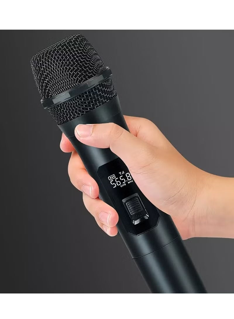 Wireless Handheld Microphone Set of 4 for Karaoke and Events, 4-Channel VHF Metal Dynamic Mics with Noise Reduction, Long Range up to 200ft, Rechargeable 8–12 Hour Battery - Image 3