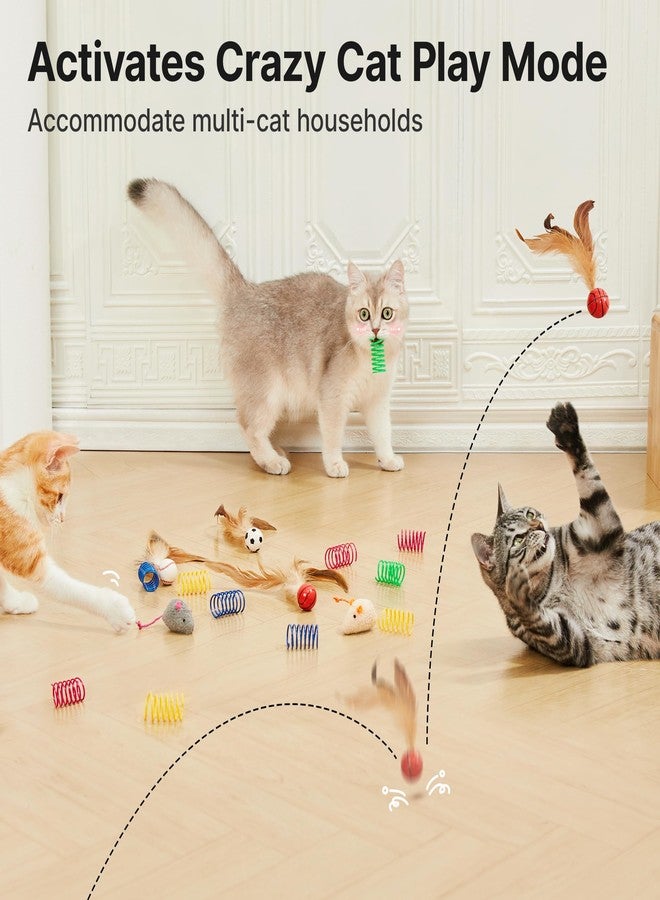 Potaroma Cat Toys Pack for Indoor Cats, 28PCS Interactive Kitten Accessories with Feather Balls, Catnip Mice, Colorful Springs - Starter Kitten Toy Stuff Set, Bored Kitty Must-Have Supplies - Image 3