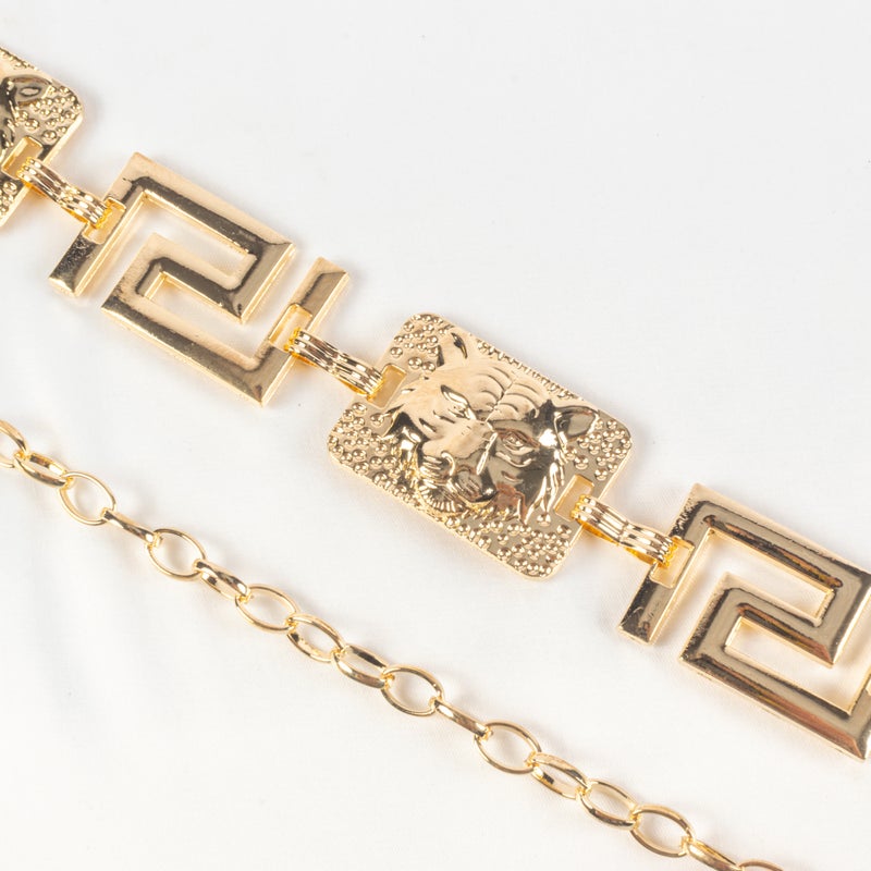 حزام وسط معدن حريمي ذهبي - Image 3