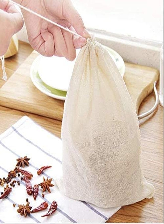 HLLMX Duehut HLLMX 20 PCSReusable Tea Bag Spice Bags Muslin Bags Unbleached for Herbs Tea Coffee Cooking Brewing Straining Cheesecloth Bone Broth Brew Bags Soup Gravy Broth Stew Bags - Image 2