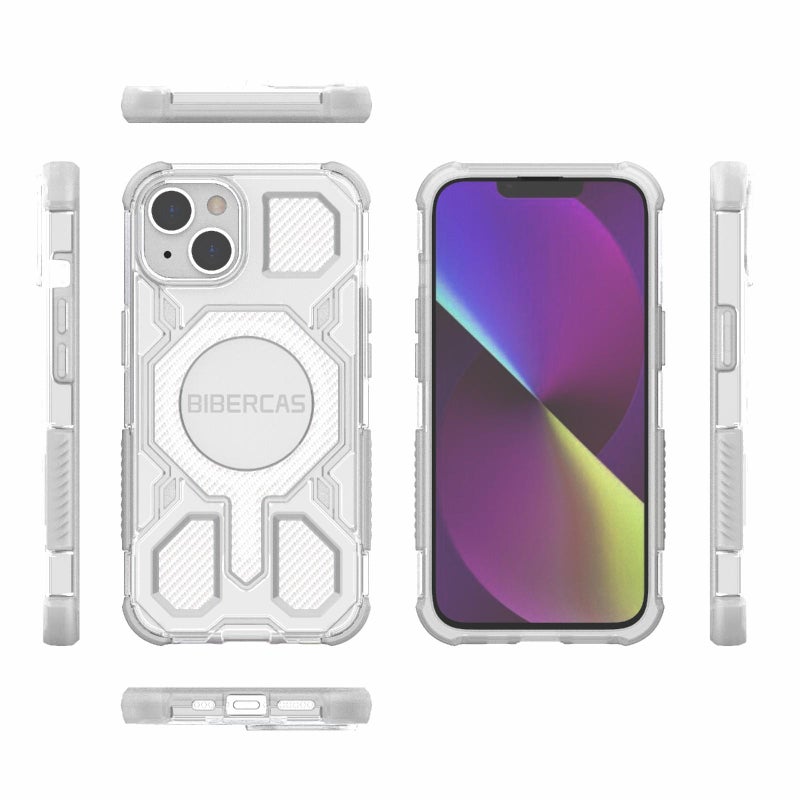 بيبركاس جراب هاتف Magsafe Air Bag المقاوم للصدمات لهاتف Iphone 13 / 14 شفاف اللون (أبيض) - Image 2