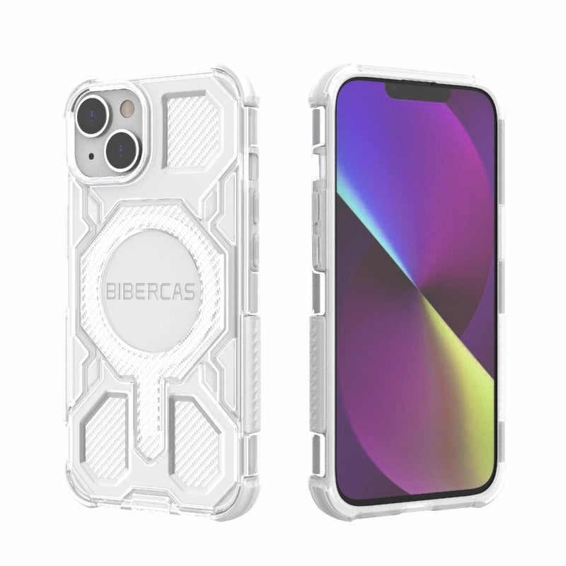 بيبركاس جراب هاتف Magsafe Air Bag المقاوم للصدمات لهاتف Iphone 13 / 14 شفاف اللون (أبيض) - Image 1