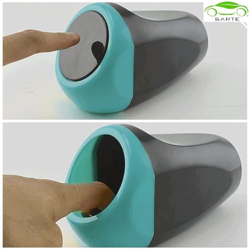 SARTE Car Mini Dustbin With Lid Perfect For Car Trash Bin And Dustbin Holder For Car (Pack of 1) - Image 2
