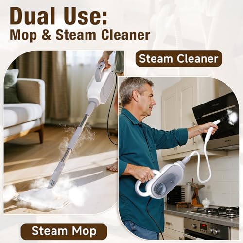 SYUDTY Steam Mop, 13-in-1 Powerful Handheld Steam Cleaner with 13 Accessories, 500ML Removable Tank, 23FT Power Cable, Detachable Steam Mops for Floor Cleaning, Tiles, Windows, Tile Grout, Carpets, Furniture - Image 5