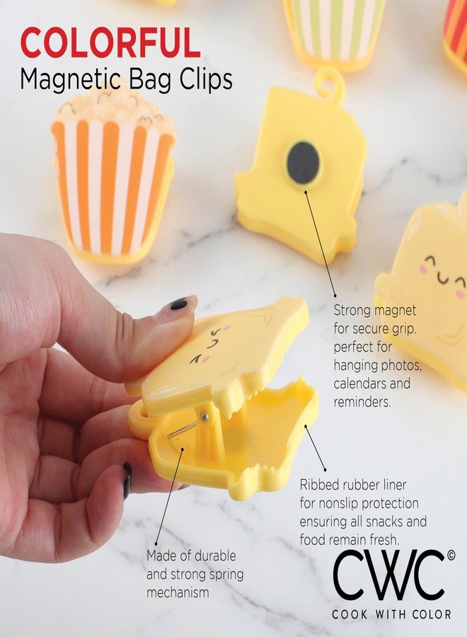 COOK WITH COLOR Cute & Funny Snack Clips - Magnetic Kitchen & Food Clips - Airtight Seal for Food Storage, Popcorn, Pack of 8 - Image 2
