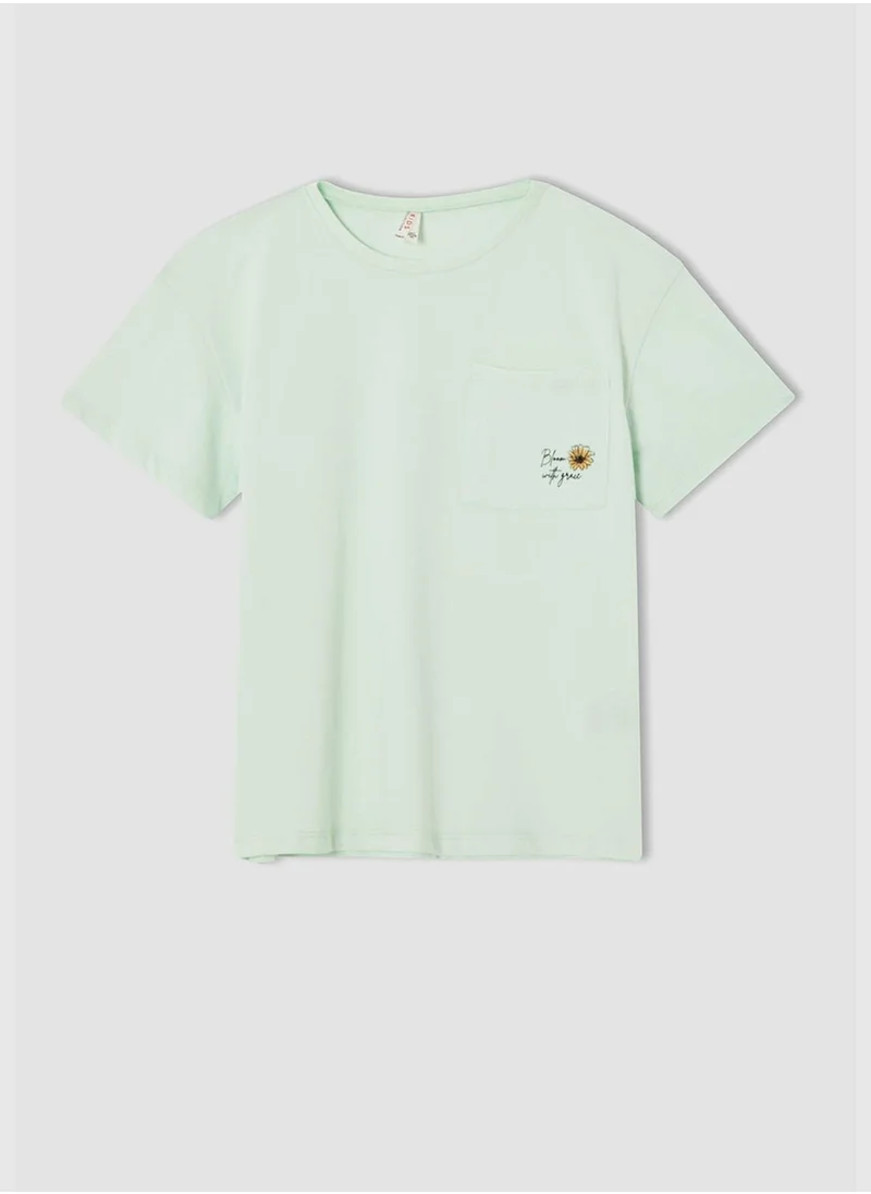 DeFacto Oversize Fit Lemon Print Short Sleeve Tshirt