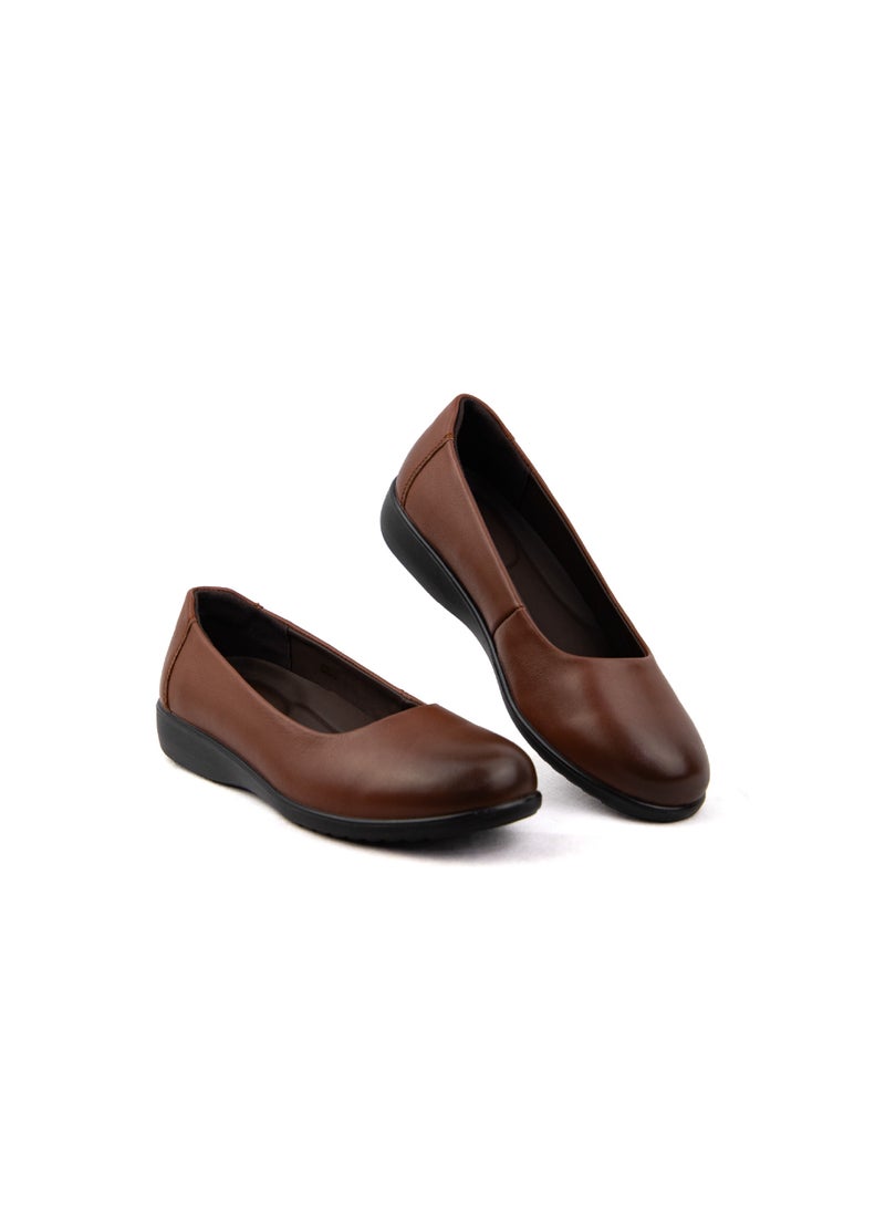 Gladiator GL 5014-3 Women’s Genuine Leather Comfort Flats – Brown | Office & Formal Wear Shoes - Image 4