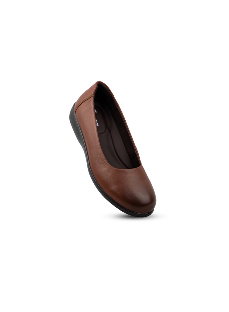 Gladiator GL 5014-3 Women’s Genuine Leather Comfort Flats – Brown | Office & Formal Wear Shoes - Image 3