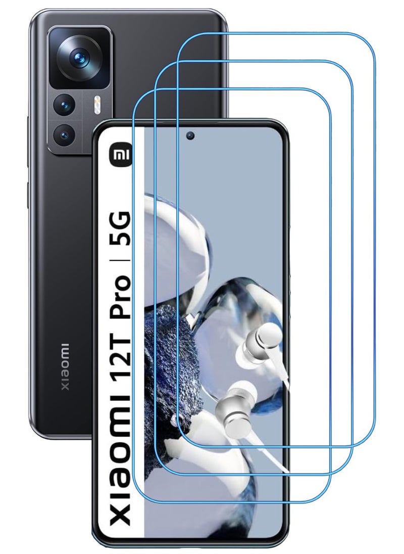 ACLIX 3 Pieces Antistatic ESD Dustproof Premium Quality High Definition Clear Tempered Glass Screen Protector Designed For Xiaomi 12T Pro - Image 1