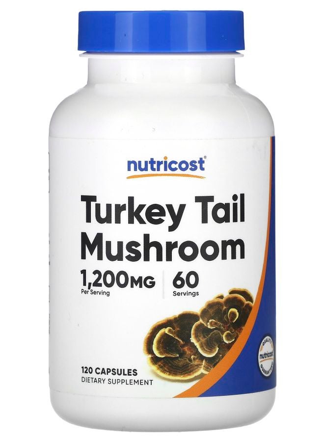 Nutricost Turkey Tail Mushroom 120 Capsules (600 mg per Capsule) - Image 1