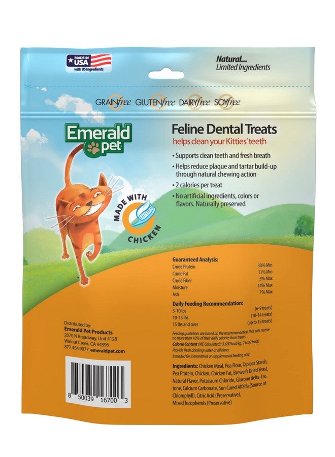 Emerald Pet Feline Dental Treats  Tasty And Crunchy Cat Dental Treats Grain Free  Natural Dental Treats To Clean Cat Teeth, Freshen Cat Breath, And Reduce Plaque And Tartar Buildup  Chicken Treats, 32 Oz - Image 2