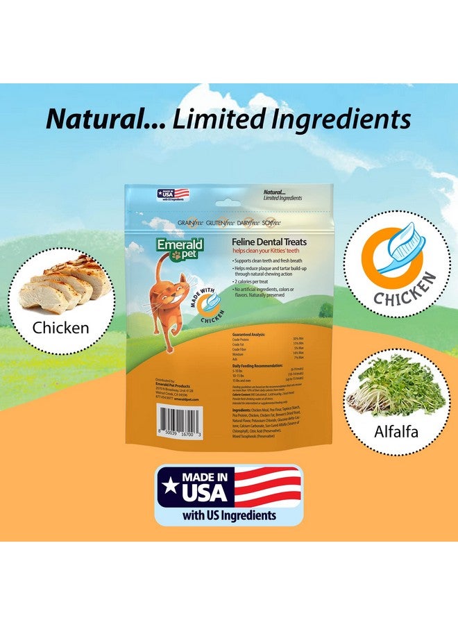 Emerald Pet Feline Dental Treats  Tasty And Crunchy Cat Dental Treats Grain Free  Natural Dental Treats To Clean Cat Teeth, Freshen Cat Breath, And Reduce Plaque And Tartar Buildup  Chicken Treats, 32 Oz - Image 3