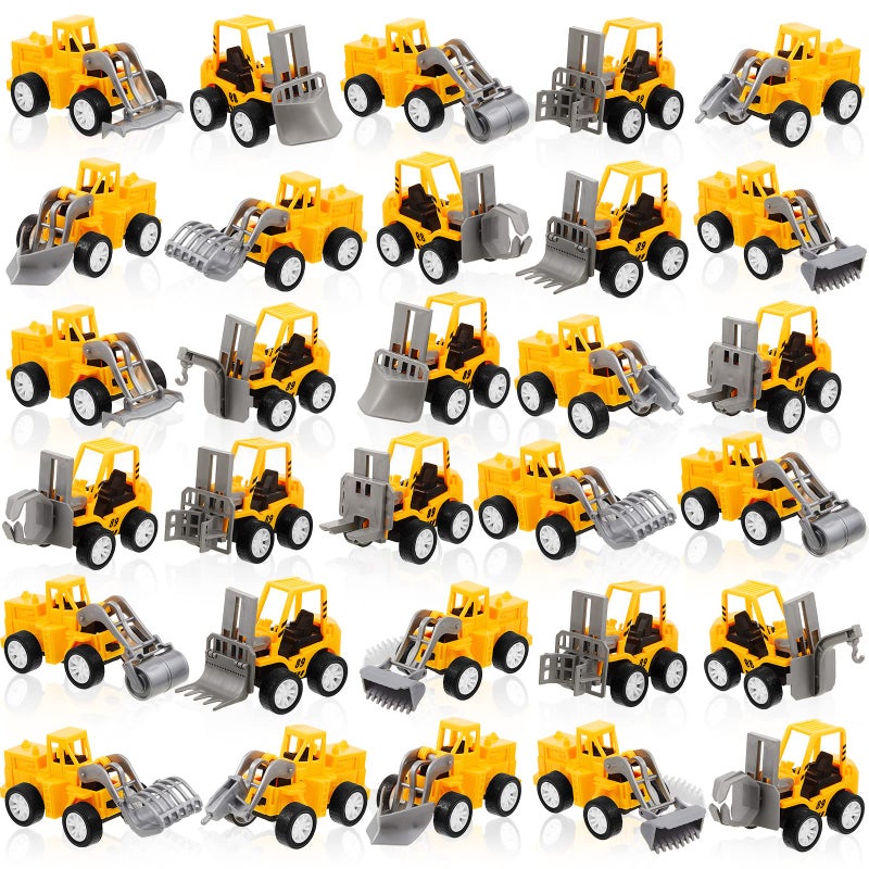 Sosation 36 Pcs Construction Party Favors Engineering Trucks Small Digger Truck Toys Pull Back Vehicles Mini Excavator Toy Car Set for Kids Birthday Boys Girls Stocking Stuffers Full Set - Image 2