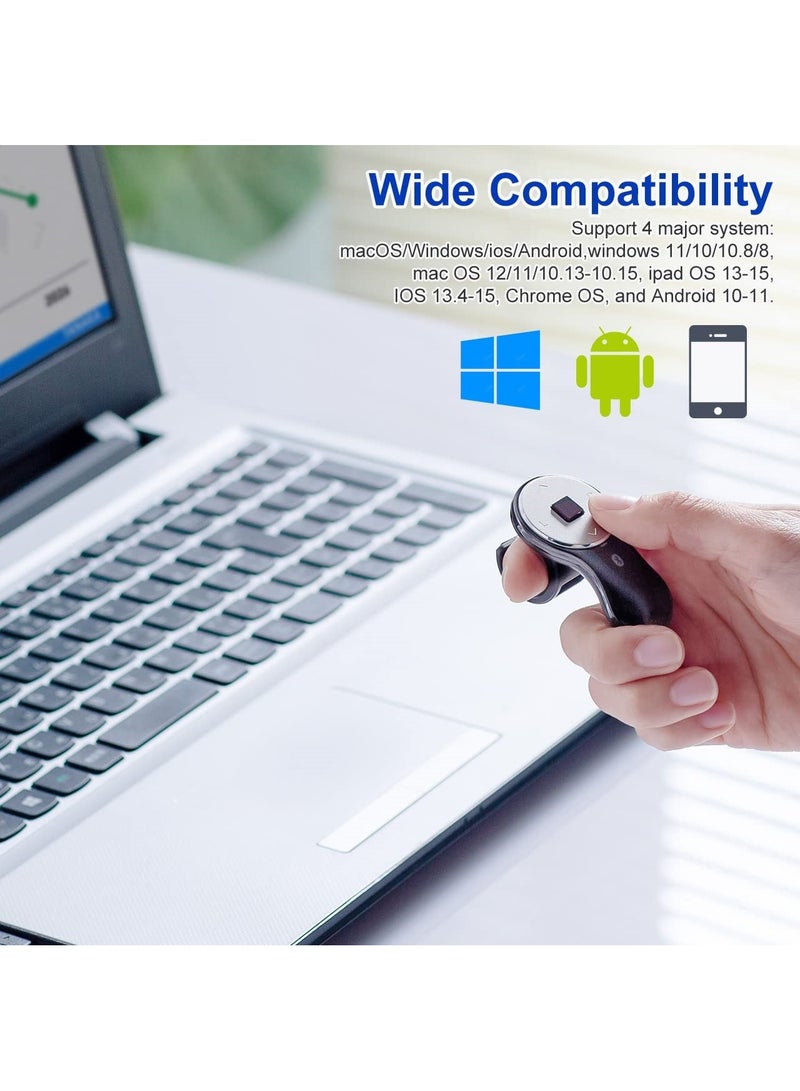SYOSI Ergonomic Bluetooth Finger Ring Mouse, 1200 DPI Compact Handheld Mini Mouse Innovative Finger Mouse Wireless Finger Mouse Wearable Remote Mice PPT Slides Compatible with PC Laptop MacOS Windows iOS  - Image 2