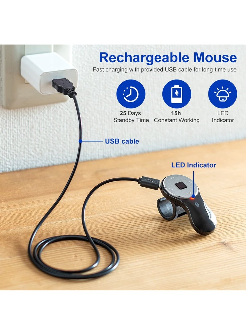 SYOSI Ergonomic Bluetooth Finger Ring Mouse, 1200 DPI Compact Handheld Mini Mouse Innovative Finger Mouse Wireless Finger Mouse Wearable Remote Mice PPT Slides Compatible with PC Laptop MacOS Windows iOS  - Image 4