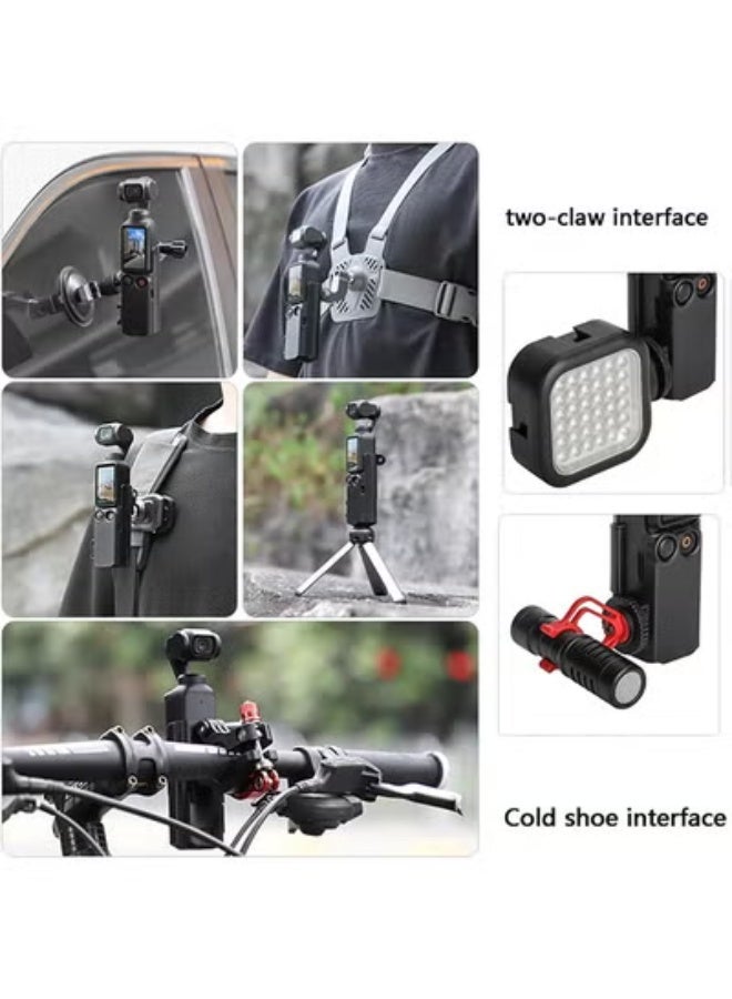 سني لايف محول تمديد الكاميرا لـ DJI Osmo Pocket 3 قفص واقٍ للحذاء البارد وميكروفون خفيف حامل ثلاثي القوائم وحامل حقيبة الظهر ومشبك الدراجة ومقبض ملحقات الإطار لجيب Osmo 3 - Image 3