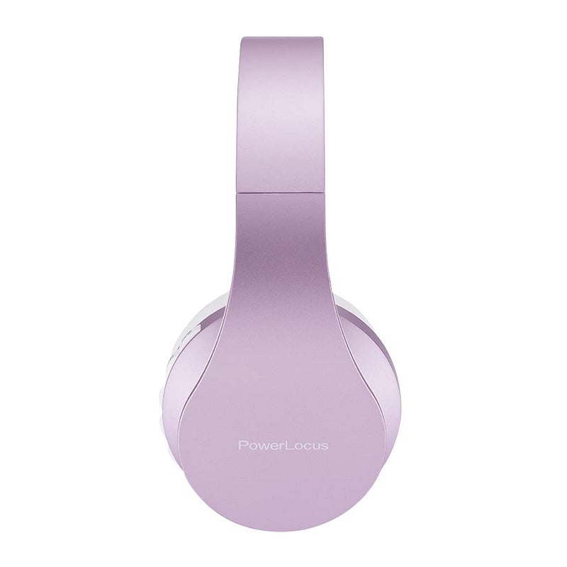 PowerLocus Wireless Bluetooth Over-Ear Stereo Foldable Headphones, Wired Headsets Rechargeable with Built-in Microphone for iPhone, Samsung, LG, iPad (Purple/White) - Image 2