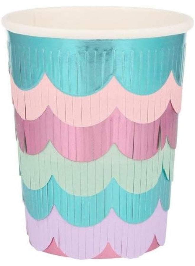 Meri Meri Meri Meri Mermaid Scalloped Fringe Cups  - Image 5