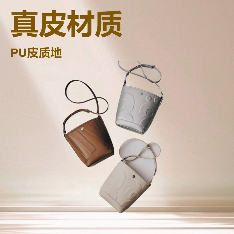 Thailand Fashion Brand Rally Bucket Bag Mini Fashion All-Match Shoulder Crossbody Embossed Handbag - Image 2