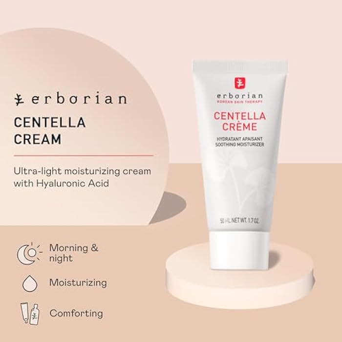 Erborian Centella Cream, Soothing Moisturizer, Hydrates for Glowy, Smooth Skin with Shea Butter with Hyaluronic Acid & Glycerin, Korean Skincare - Image 2