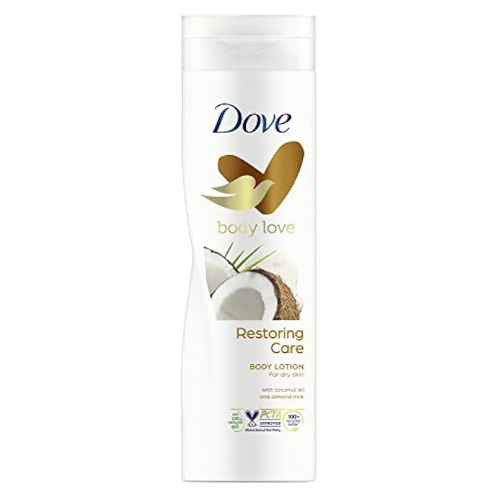 Dove Body Love Restoring Care Body Lotion, made with 100 percent Natural Oils, Coconut Oil and Almond Milk, up to 72 hours of Moisturization, 400ml - Image 1