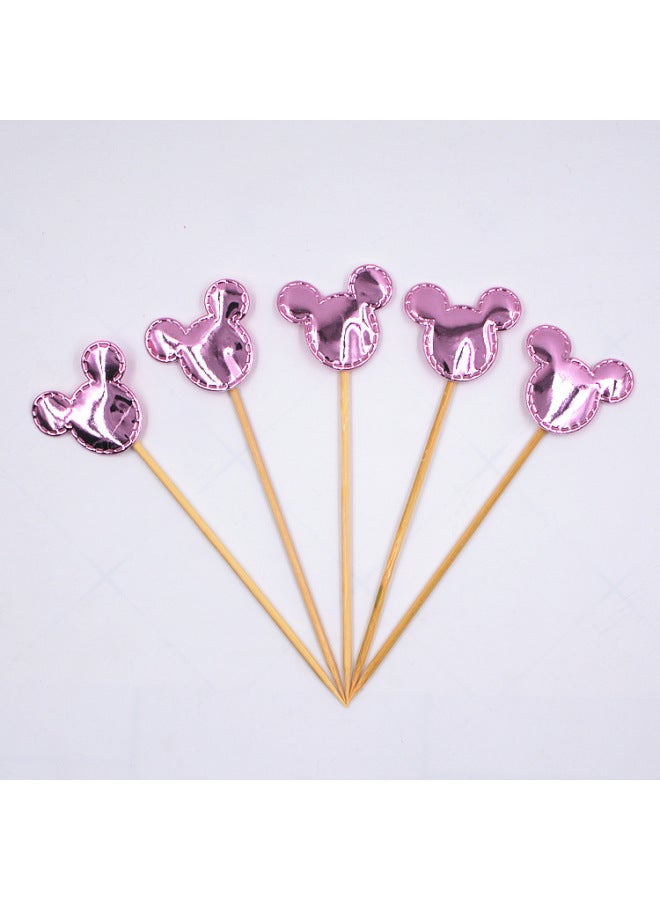 New Year Cake - Cake Decoration Topper - Pink, 5pcs - Party Supplies, Baking Decoration, Gift - Image 1
