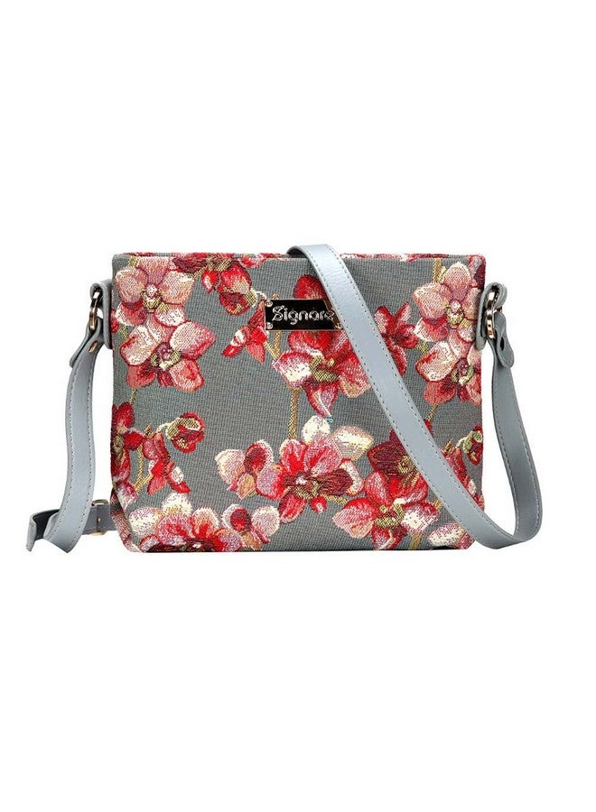 Tapestry Crossbody Bag Shoulder Purse For Women In Orchid Grey And Red Design (Xb02Orc)