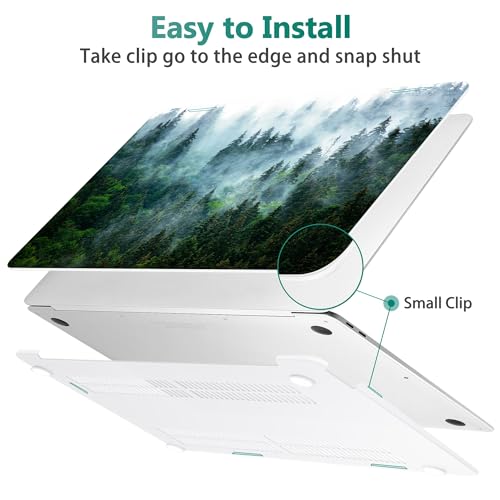 May Chen Compatible with New MacBook Air 13 inch Case 2021, 2020 2019 2018 Release Model: M1 A2337 A2179 A1932, Plastic Matte Hard Shell Case Cover for Mabook Air 13 inch with Retina Dispaly, Forest - Image 5