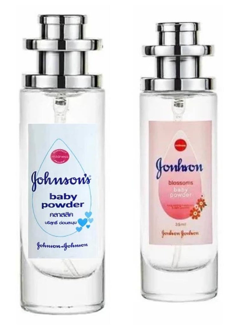 Two Pcs Kit Powder Perfume Classic and Blossom 35 ml