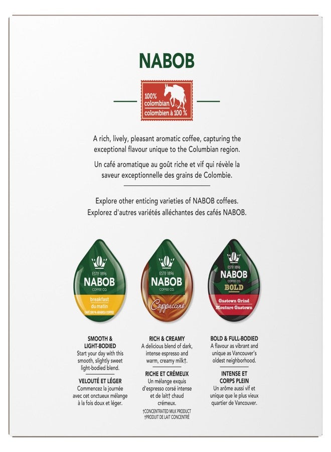 Tassimo Nabob 100% Columbian Coffee Single Serve T-Discs 28 T-Discs Imported from Canada - Image 2