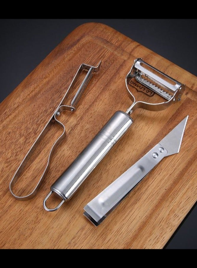 3PCS Peelers for Kitchen,Multi-Functional  Fruit, Carrot, Veggie, Potatoes Peeler,Stainless Steel Peelers, with Ergonomic Non-Slip Handle & Sharp Blade, Good Durable  - Image 2