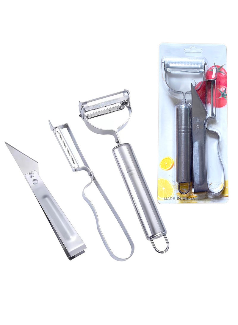 3PCS Peelers for Kitchen,Multi-Functional  Fruit, Carrot, Veggie, Potatoes Peeler,Stainless Steel Peelers, with Ergonomic Non-Slip Handle & Sharp Blade, Good Durable  - Image 1