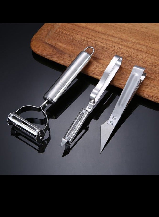 3PCS Peelers for Kitchen,Multi-Functional  Fruit, Carrot, Veggie, Potatoes Peeler,Stainless Steel Peelers, with Ergonomic Non-Slip Handle & Sharp Blade, Good Durable  - Image 3
