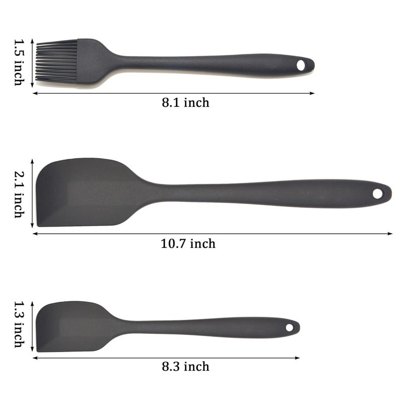 Casa Azul Silicone Spatula Set6 Heat Resistant Up to 250C BPAFree FoodGrade Material NonStick Cookware Safe Easy to Clean Washable Multipurpose Cooking Baking Utensils Black - Image 2