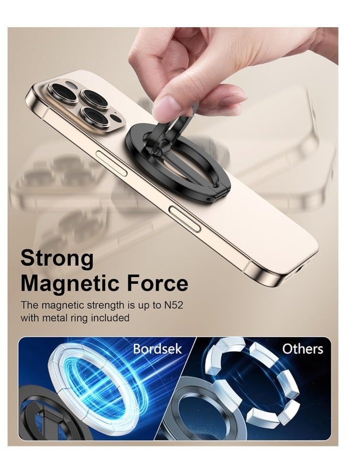 MagSafe Phone Grip Holder Dual-Sided Magnetic Finger Ring Adjustable Kickstand Loop for iPhone 16 Pro Max/15 Plus/14 Pro/13 Mini/12, Samsung - Image 4