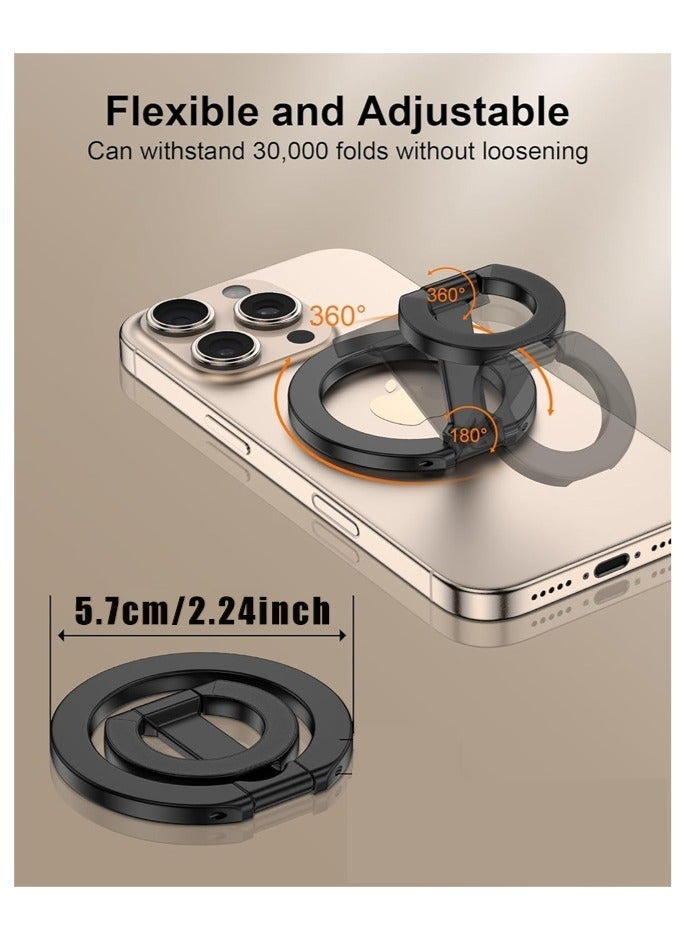 MagSafe Phone Grip Holder Dual-Sided Magnetic Finger Ring Adjustable Kickstand Loop for iPhone 16 Pro Max/15 Plus/14 Pro/13 Mini/12, Samsung - Image 2