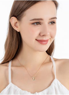 EVEVIC Austrian Crystal Halo Octagon Pendant Necklaces for Women Fashion 14K Gold Plated Dainty  Hypoallergenic Jewelry  - Image 5