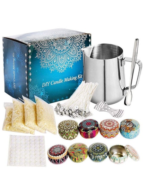 Candle Making Kit DIY Handmade Candle Craft Tools Including Beeswax Wicks Tin Cans Spoons Wax Wicks and Other Candle Making Tools