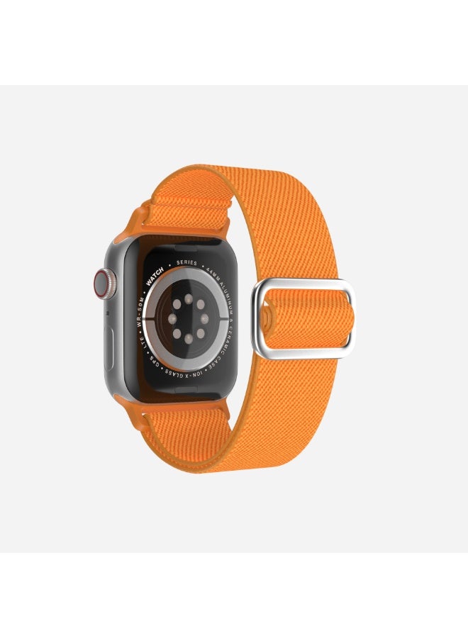 ترامكس سوار معصم برتقالي مطاطي قابل للتمدد متوافق مع سوار ساعة أبل للرجال 40 ملم للرجال 41 ملم للرجال 38 ملم للرجال 42 ملم، سوار معصم نايلون ناعم مضفر مرن لساعة iWatch Series 10 9 9 8 7 7 6 5 4 3 3 2 1 SE Ultra - Image 2