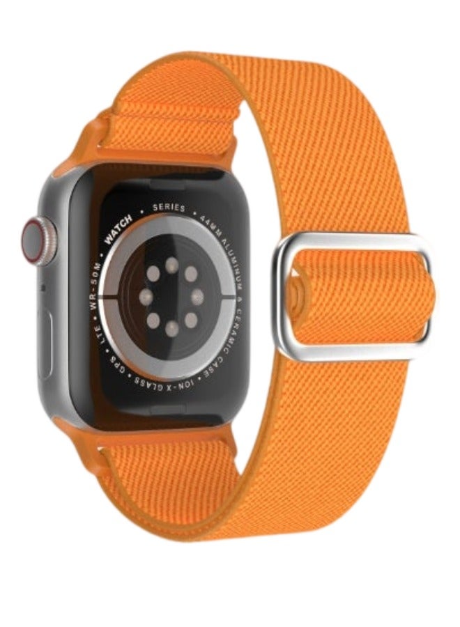 ترامكس سوار معصم برتقالي مطاطي قابل للتمدد متوافق مع سوار ساعة أبل للرجال 40 ملم للرجال 41 ملم للرجال 38 ملم للرجال 42 ملم، سوار معصم نايلون ناعم مضفر مرن لساعة iWatch Series 10 9 9 8 7 7 6 5 4 3 3 2 1 SE Ultra - Image 1