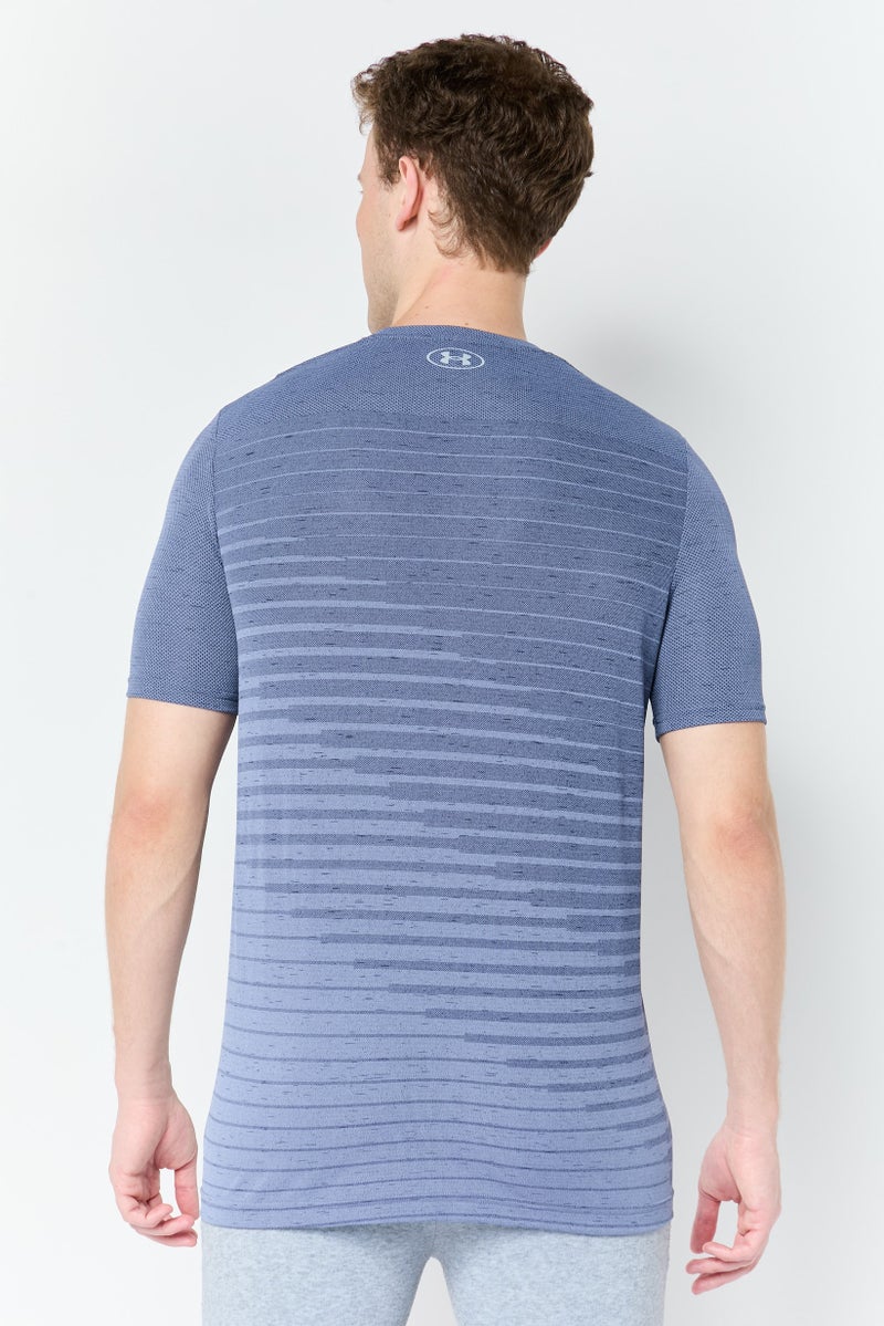 UNDER ARMOUR Men Fitted Short Sleeve Training T-Shirt, Ash Blue - Image 2
