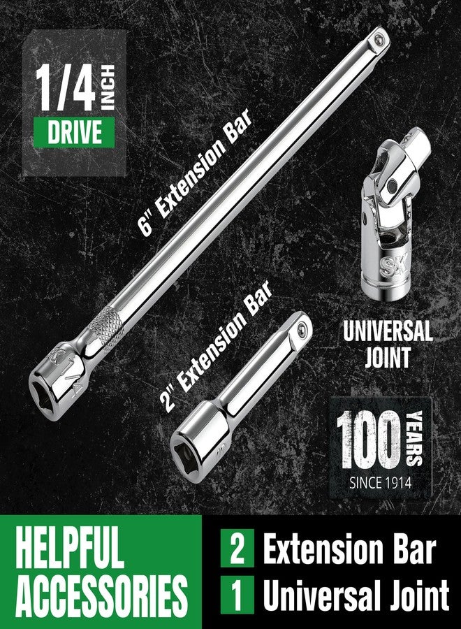 اس كي كي طقم مقابس SK مقاس 1/4 بوصة مع سقاطة 160-P، 24 قطعة، SAE، لمسة نهائية SuperKrome، هيكل CR-V فاخر، مع منظم أدوات من إسفنج EVA - Image 5