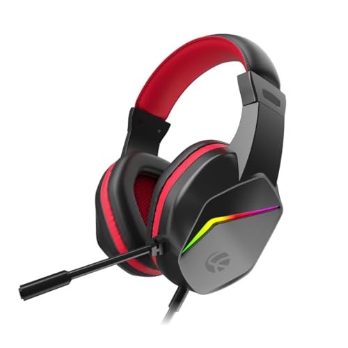 LAPCARE Bunker Gaming Over Ear Headset with RGB Back Lights|40Mm Drivers|3.5Mm+USB Jack|Adujustable Microphone|Light Design&Comfortable|Super Anti Violence&Break|Braided PVC Line(Lhp-210),Black - Image 1